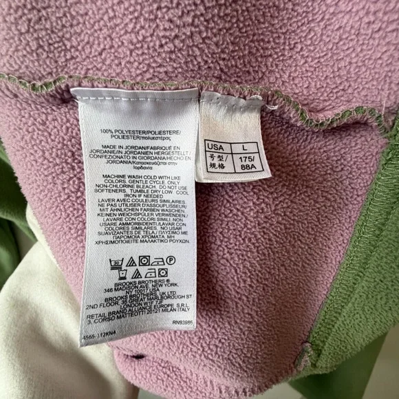 Brooks Brothers 346 Sage Green Fleece 1/4 Zip Pullover L - Picture 8 of 11